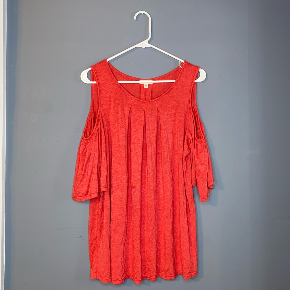 Max Studio Pink Top With Cut Out Shoulders|Women’s Size US XL(ExtraLarge/X-Large